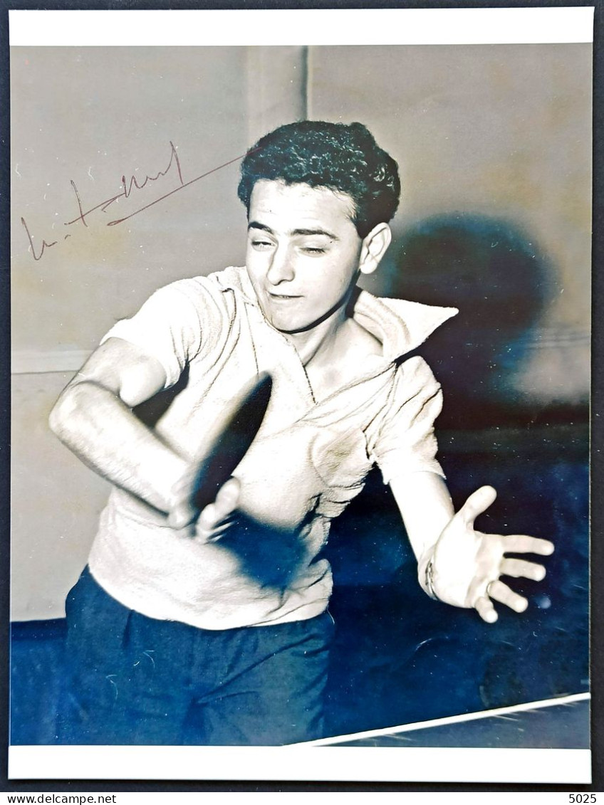 BAROUH Marcel - Autographe Sur Photo 15x20 - Champion France 1958 1960 1961 1962 - Tennis Table - MT - Tennis De Table