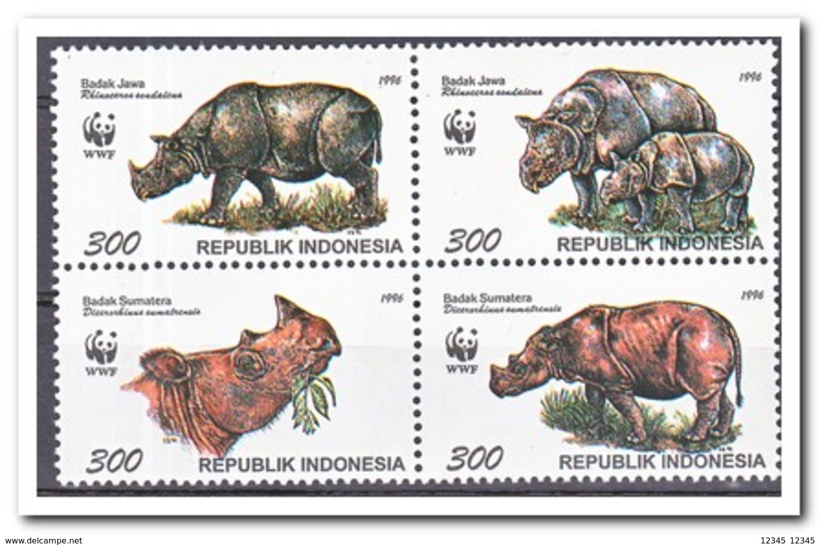 Indonesië 1996, Postfris MNH, WWF, Javanese And Sumatran Rhino - Indonésie