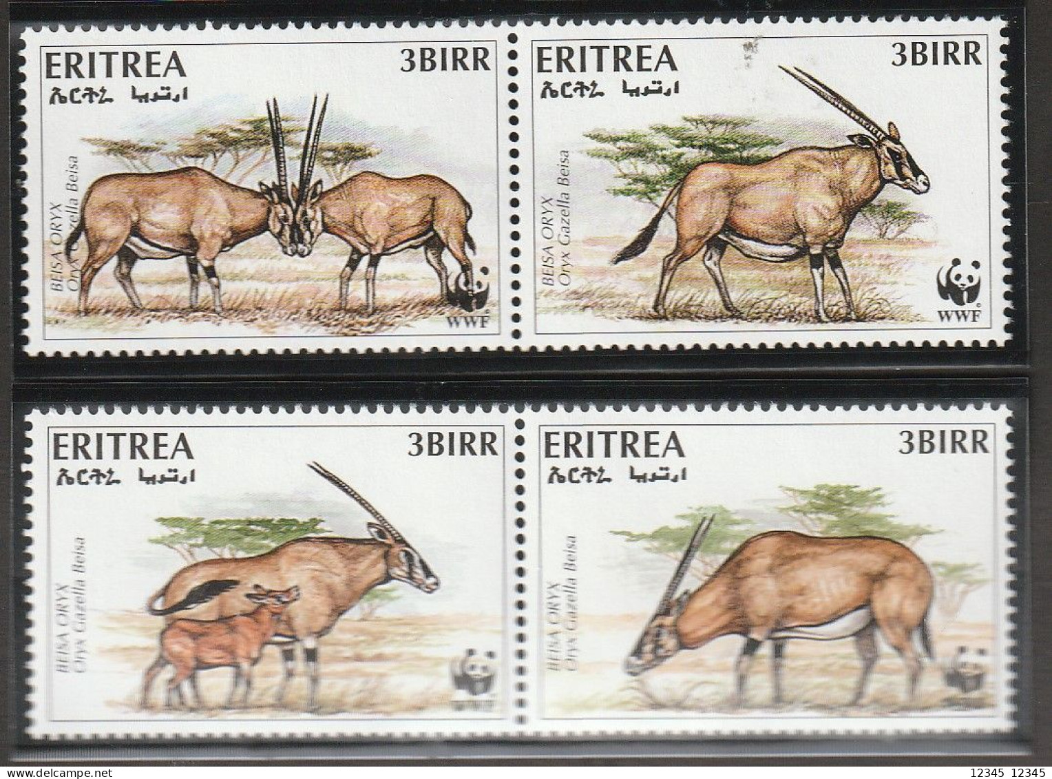 Eritrea 1996, Postfris MNH, WWF, East African Skewered Buck - Eritrea