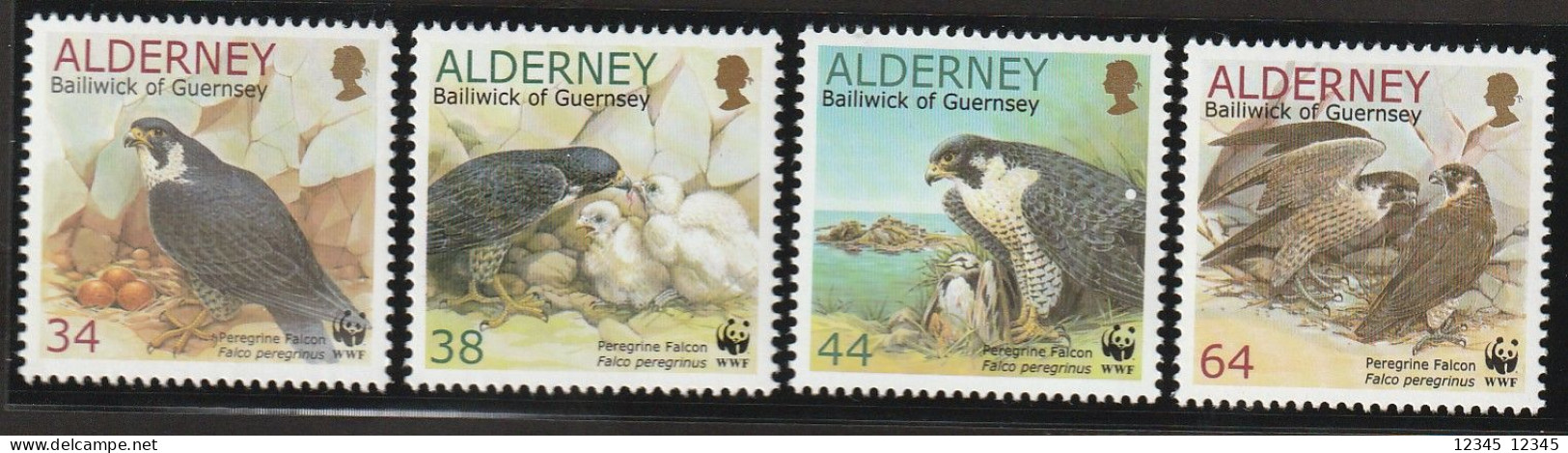 Alderney 2000, Postfris MNH, WWF, Peregrine Falcon, Birds - Alderney