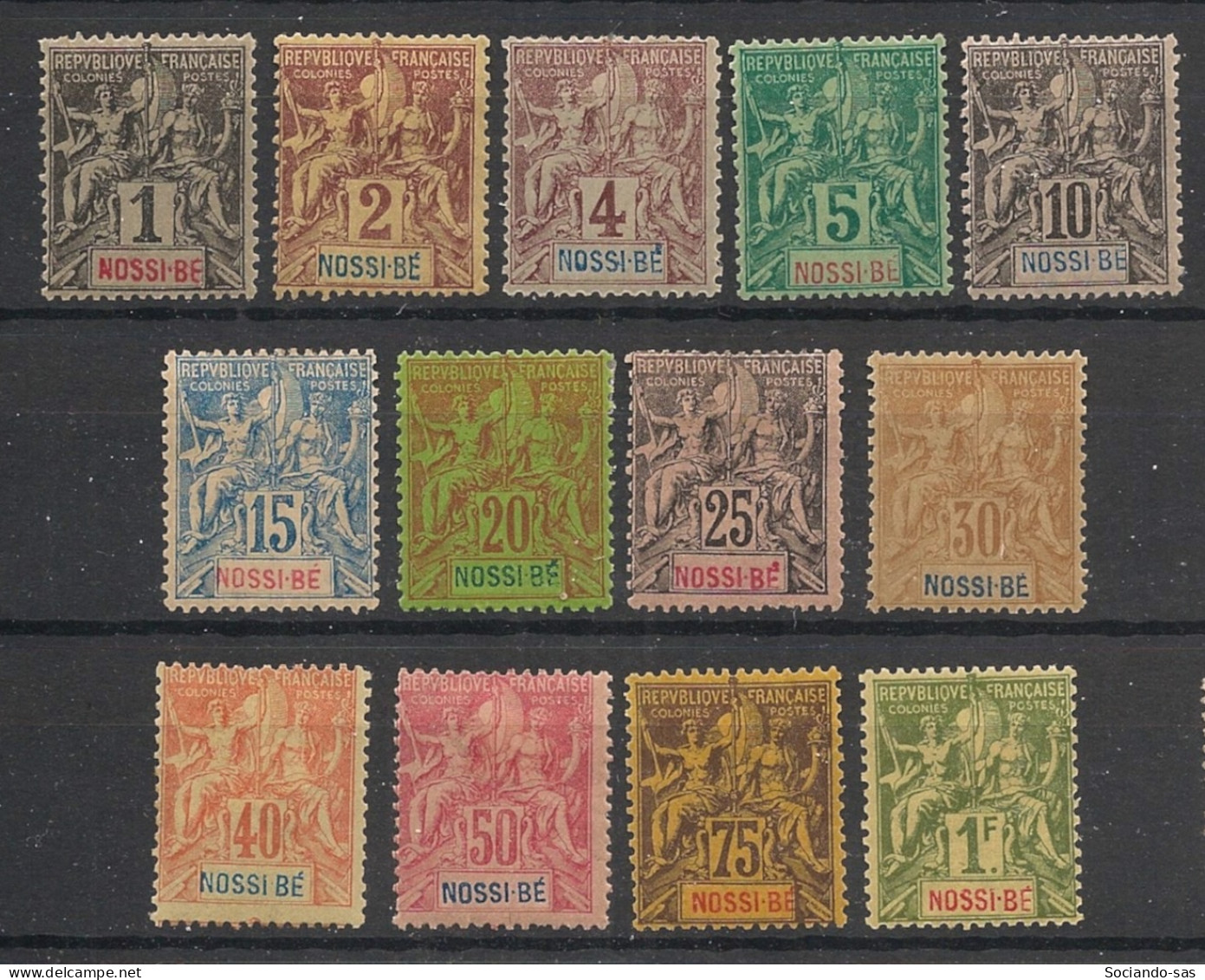 NOSSI-BE - 1894 - N°YT. 27 à 39 - Type Groupe - Série Complète - Neuf * / MH VF - Ongebruikt