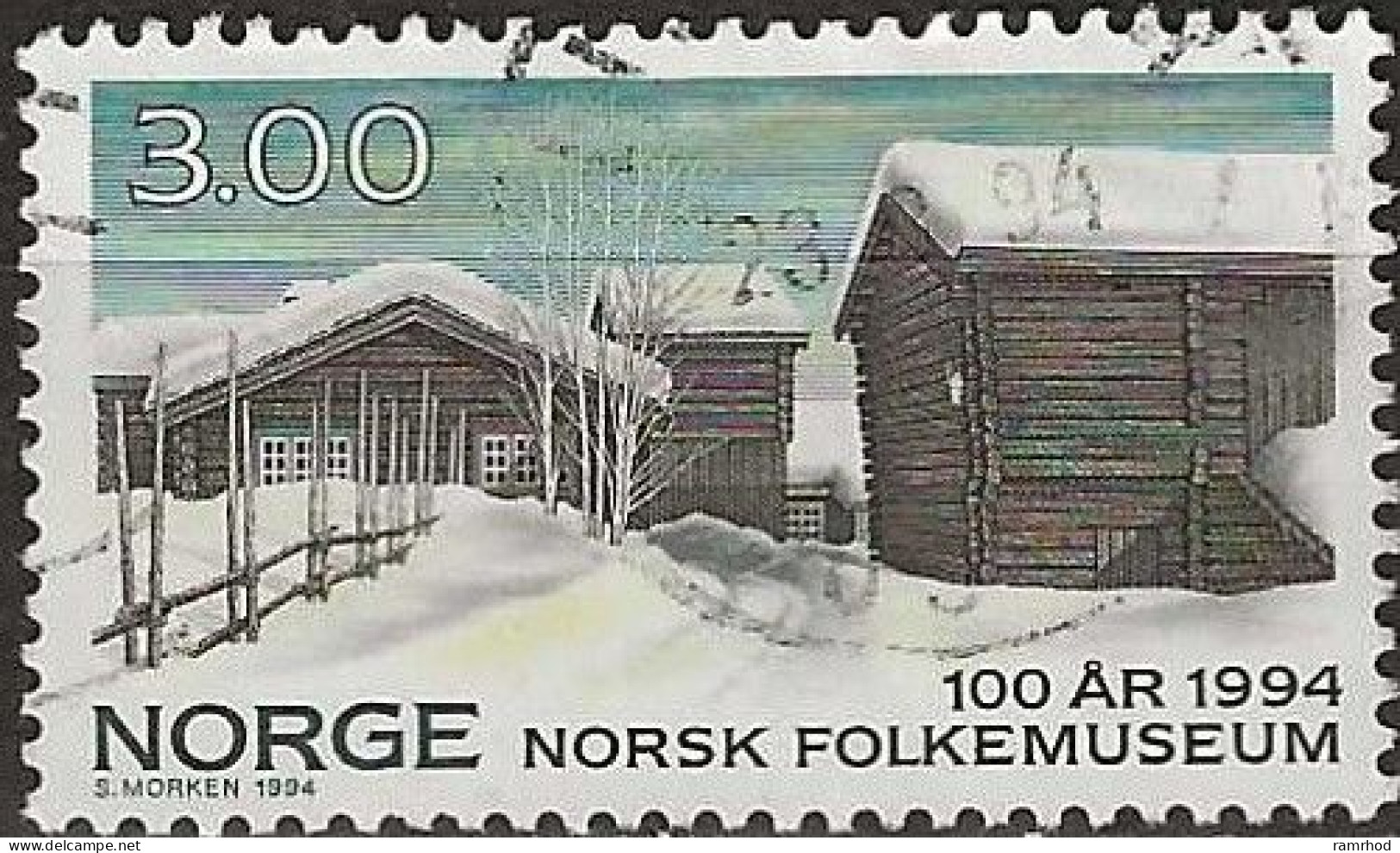 NORWAY 1994 Centenary Of Norwegian Folk Museum, Bygdoy - 3k Osterdal Farm Buildings FU - Gebraucht