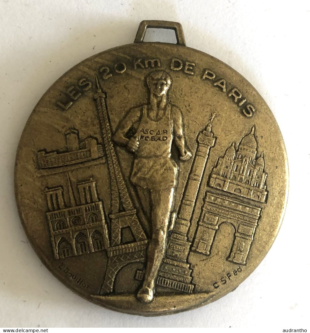 Médaille Marathon 20 Kilomètres PARIS 1995 Signé Bouillot - ASC Air - Défense - Athlétisme