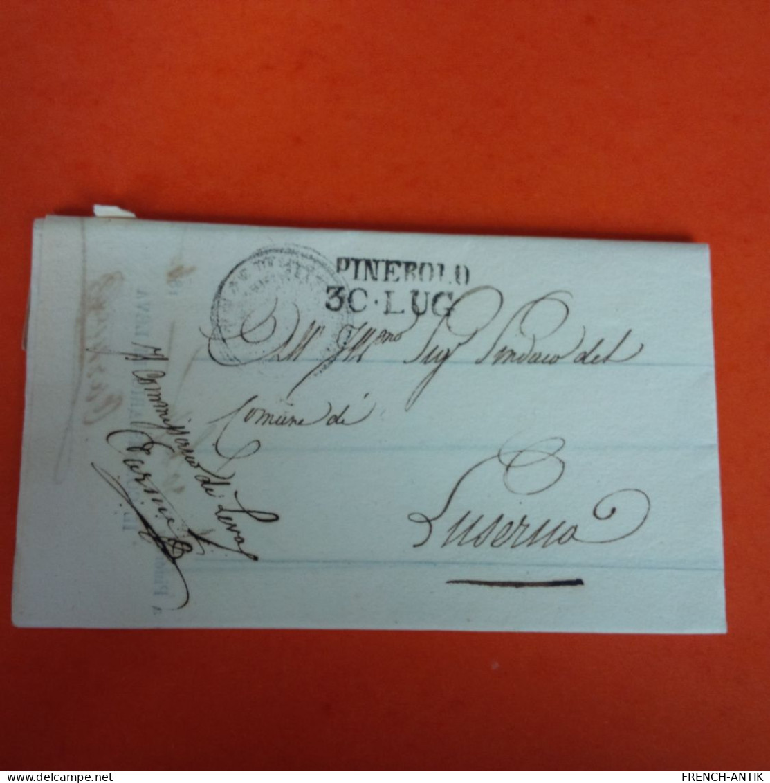 LETTRE ITALIE LUZERNA CACHET PINEROLO 1840 - 1. ...-1850 Vorphilatelie