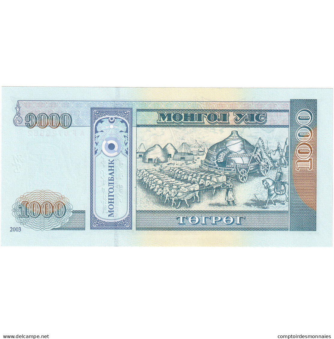 Mongolie, 1000 Tugrik, 2003, KM:59c, NEUF - Mongolië
