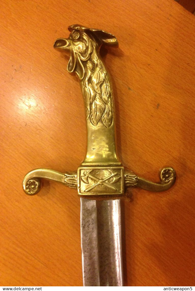 Sabre-épée Pionnier à Tête De Coq Et 2 Haches. France. Vers 1800. (T347) - Armes Blanches