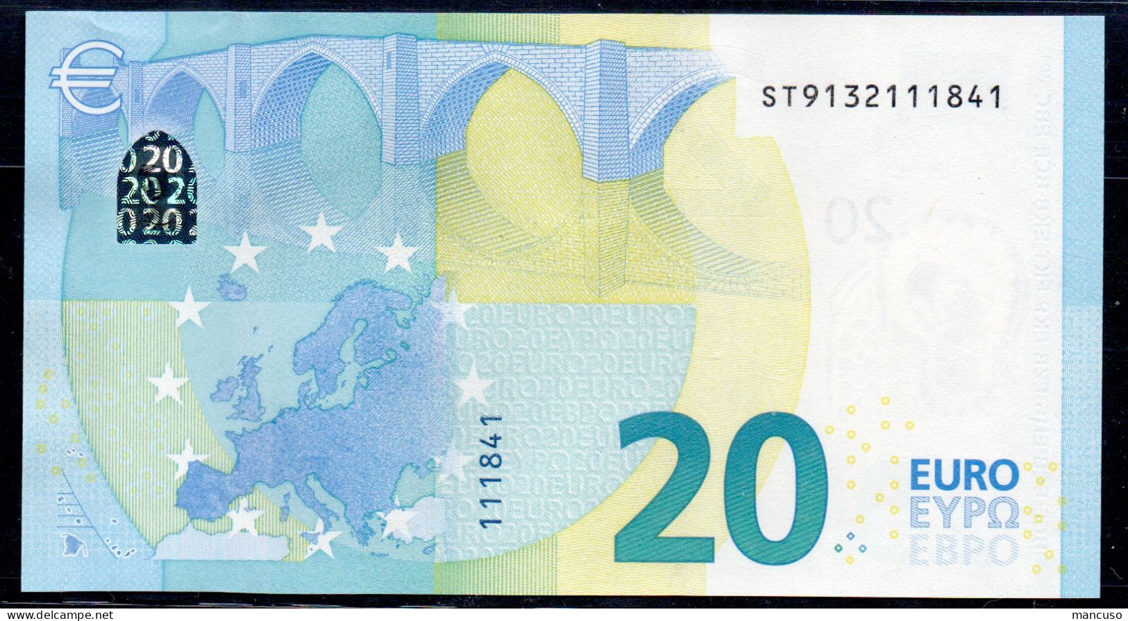 EURO 20  ITALIA  ST  S026  "13"  LAGARDE  UNC - 20 Euro