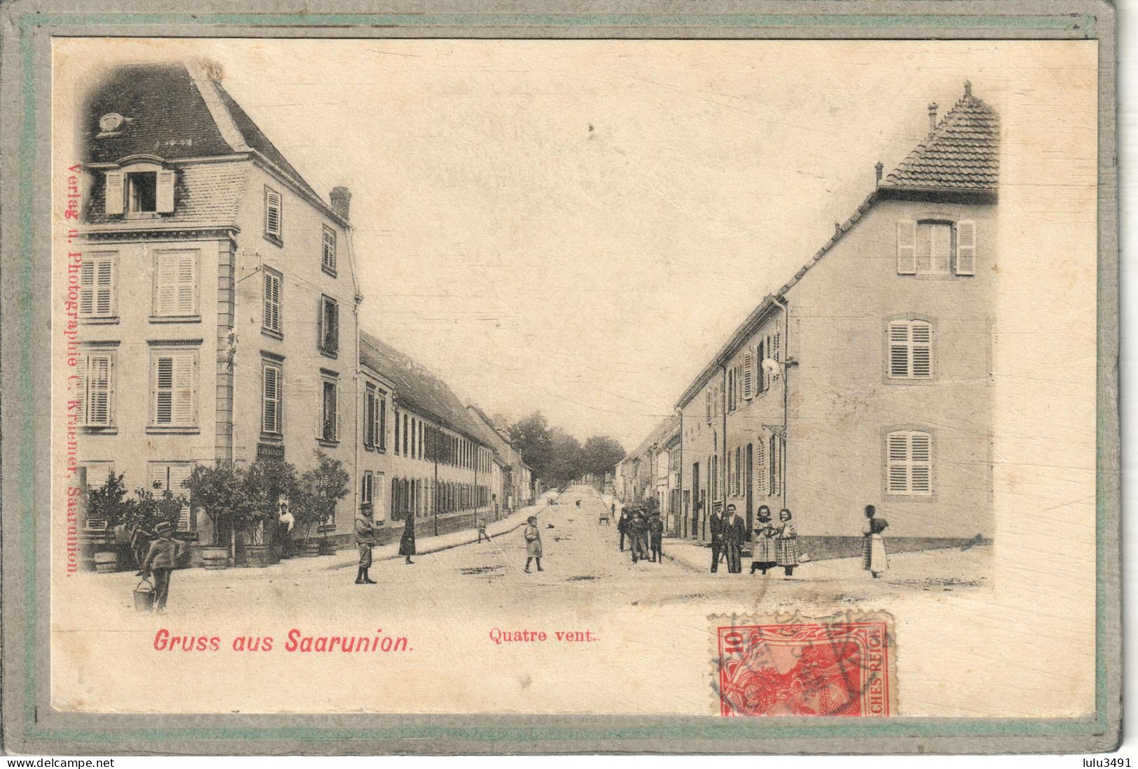 CPA - SARRE-UNION (67) - Carte GRUSS - Aspect Du Carrefour Les Quatre Vents En 1902 - Sarre-Union