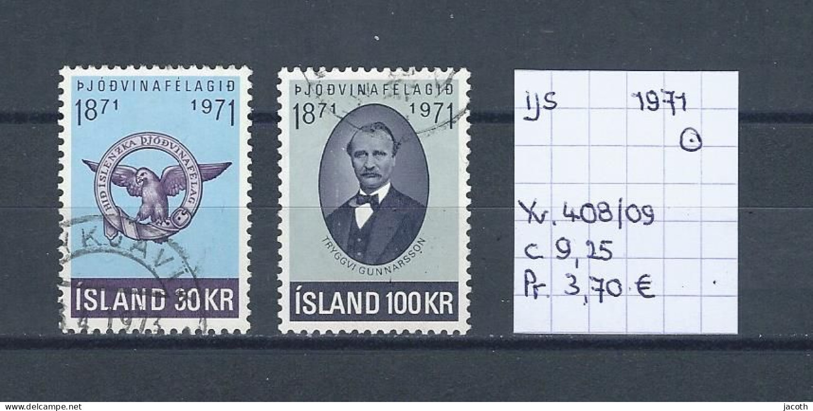 (TJ) IJsland 1971 - YT 408/09 (gest./obl./used) - Usados