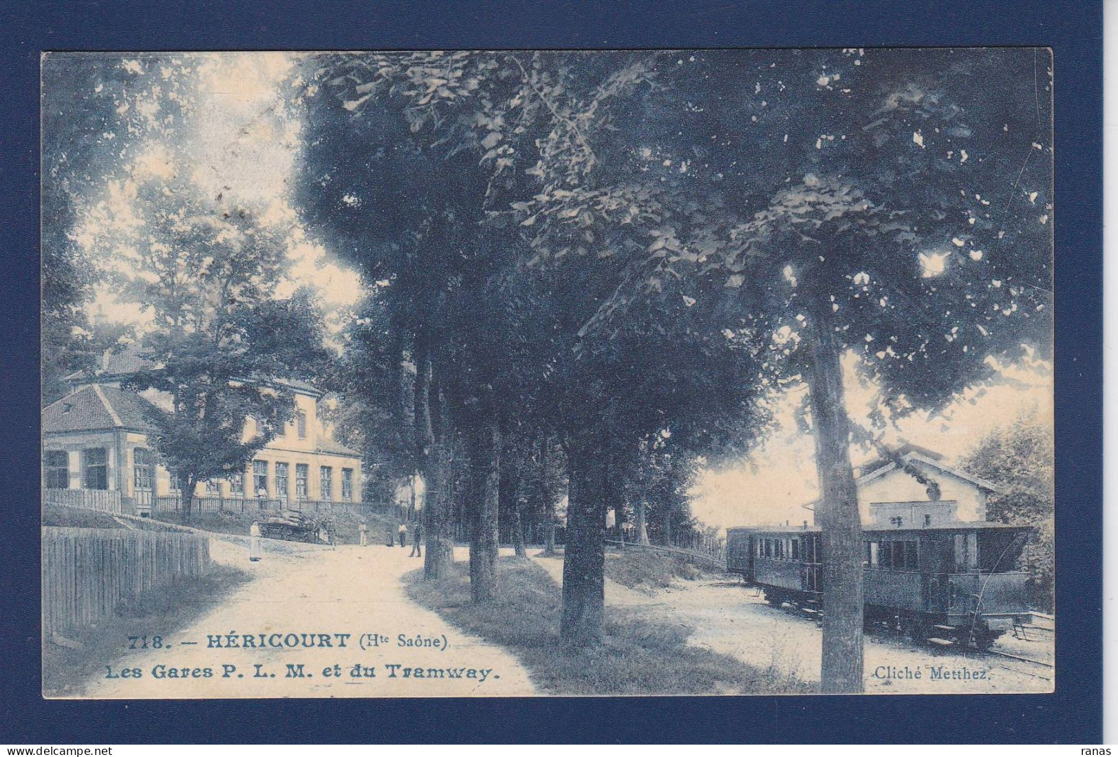 CPA [70] Haute Saône > Héricourt Gare Station Train Tramway Circulée - Héricourt