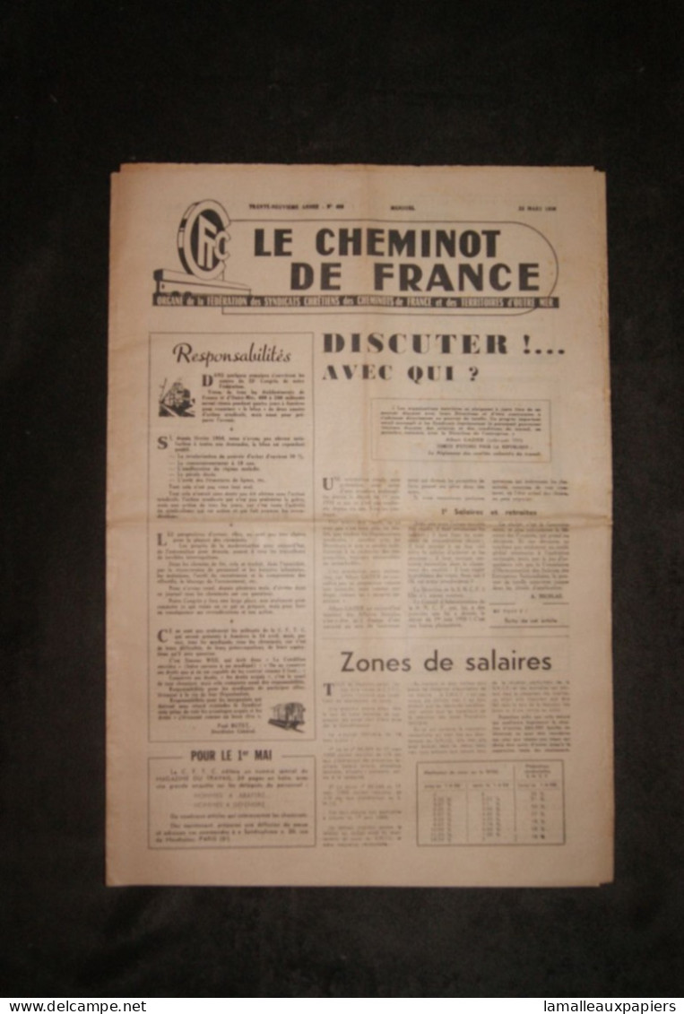 Revue Le Cheminot De France MARS 1956 - Chemin De Fer & Tramway