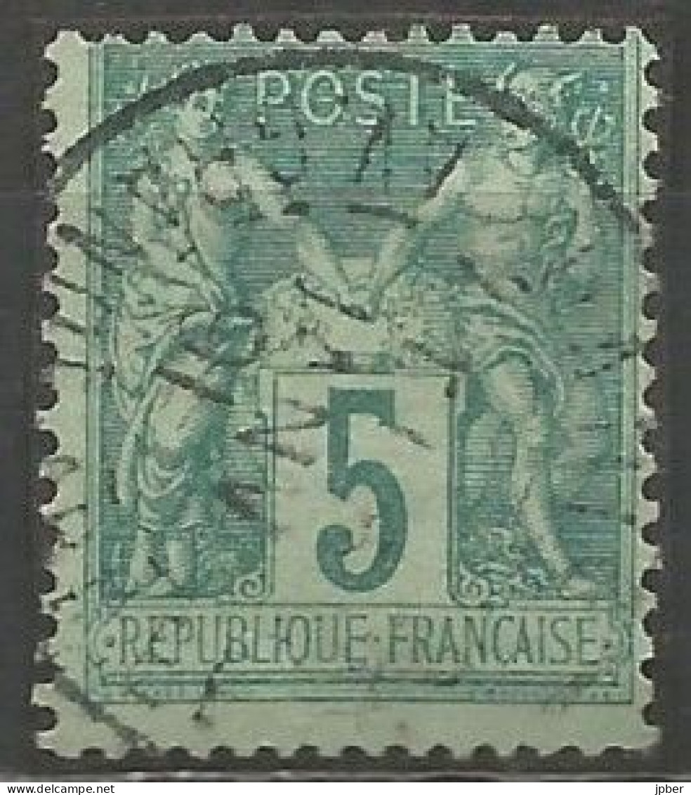 France - Sage - Quartiers De Paris - Cachet Type A2 AVEC N° Bureau - "PARIS 62 AV. GRANDE ARMEE" - 1876-1898 Sage (Type II)