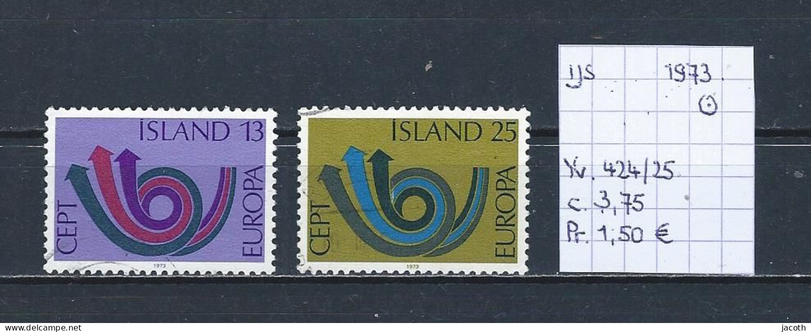 (TJ) IJsland 1973 - YT 424/25 (gest./obl./used) - Oblitérés