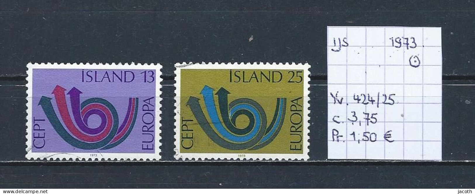 (TJ) IJsland 1973 - YT 424/25 (gest./obl./used) - Usados