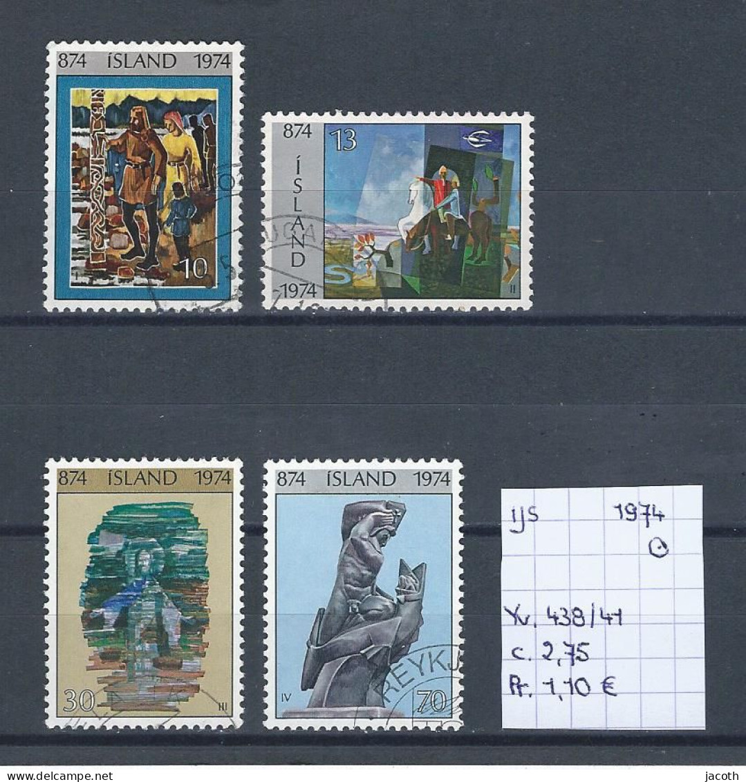 (TJ) IJsland 1974 - YT 438/41 (gest./obl./used) - Usati