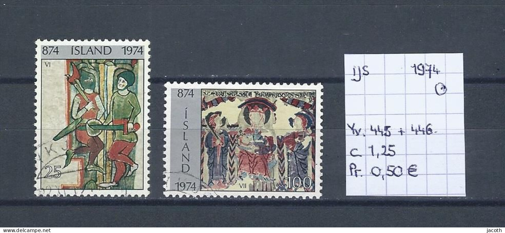 (TJ) IJsland 1974 - YT 445 + 446 (gest./obl./used) - Usados