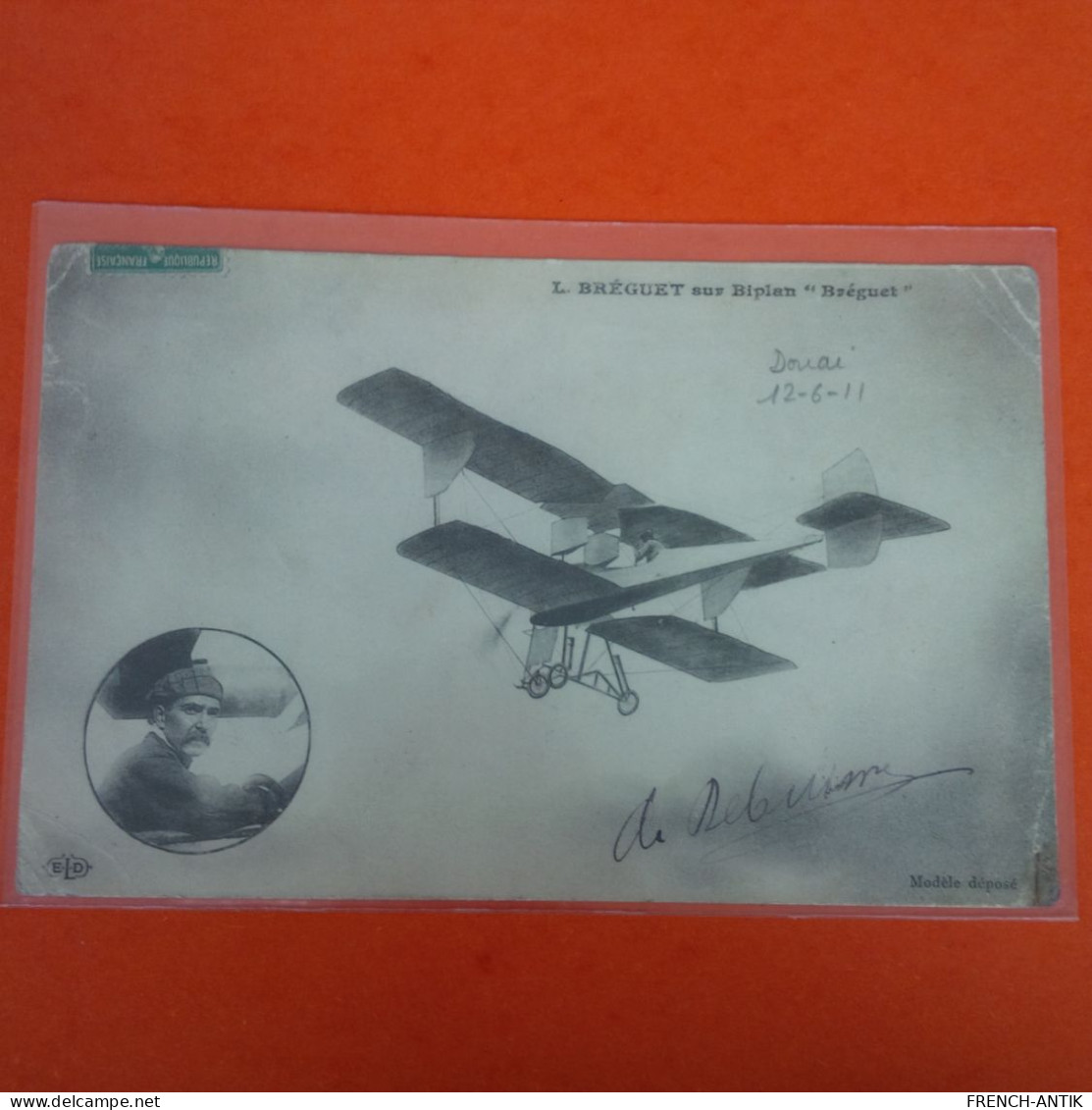 L.BREGUET SUR BIPLAN BREGUET  AUTOGRAPHE DEDICACE A IDENTIFIER ORIGINAL - Airmen, Fliers