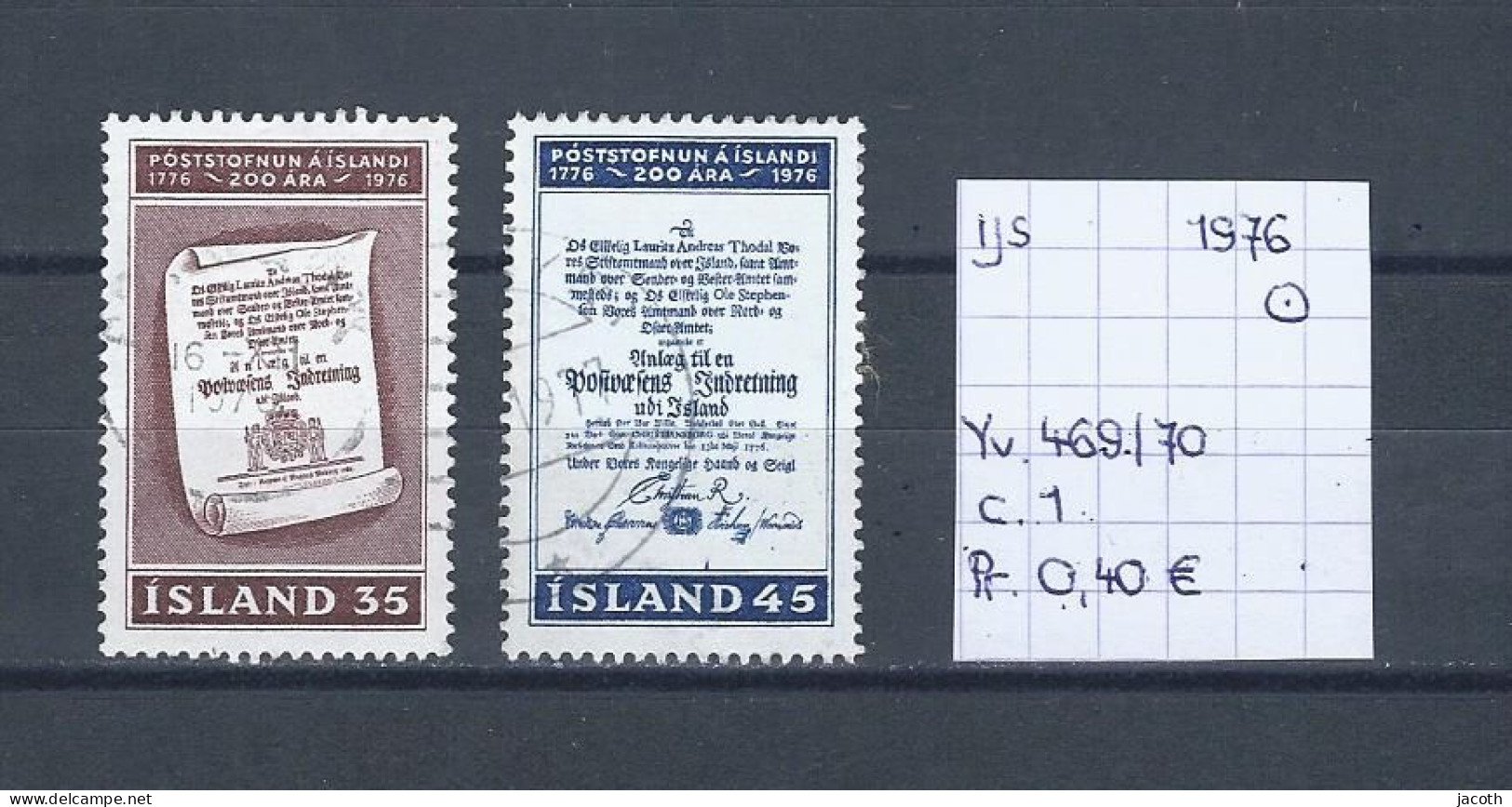 (TJ) IJsland 1976 - YT 469/70 (gest./obl./used) - Oblitérés