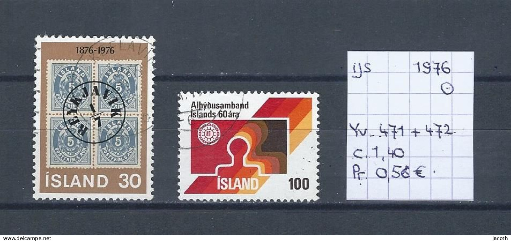 (TJ) IJsland 1976 - YT 471 + 472 (gest./obl./used) - Usados