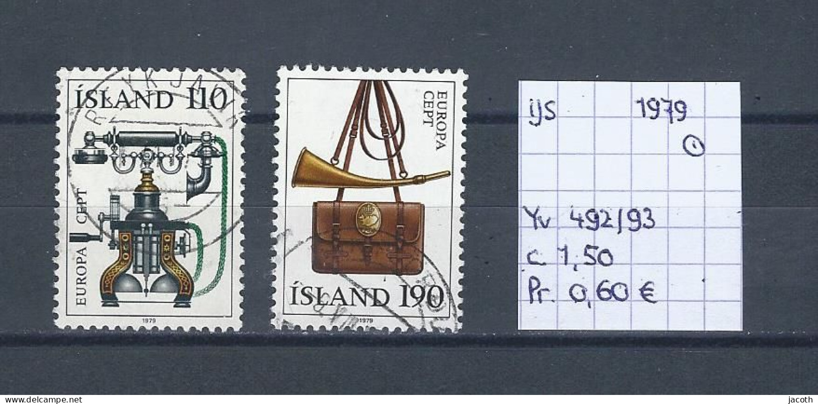 (TJ) IJsland 1979 - YT 492/93 (gest./obl./used) - Oblitérés