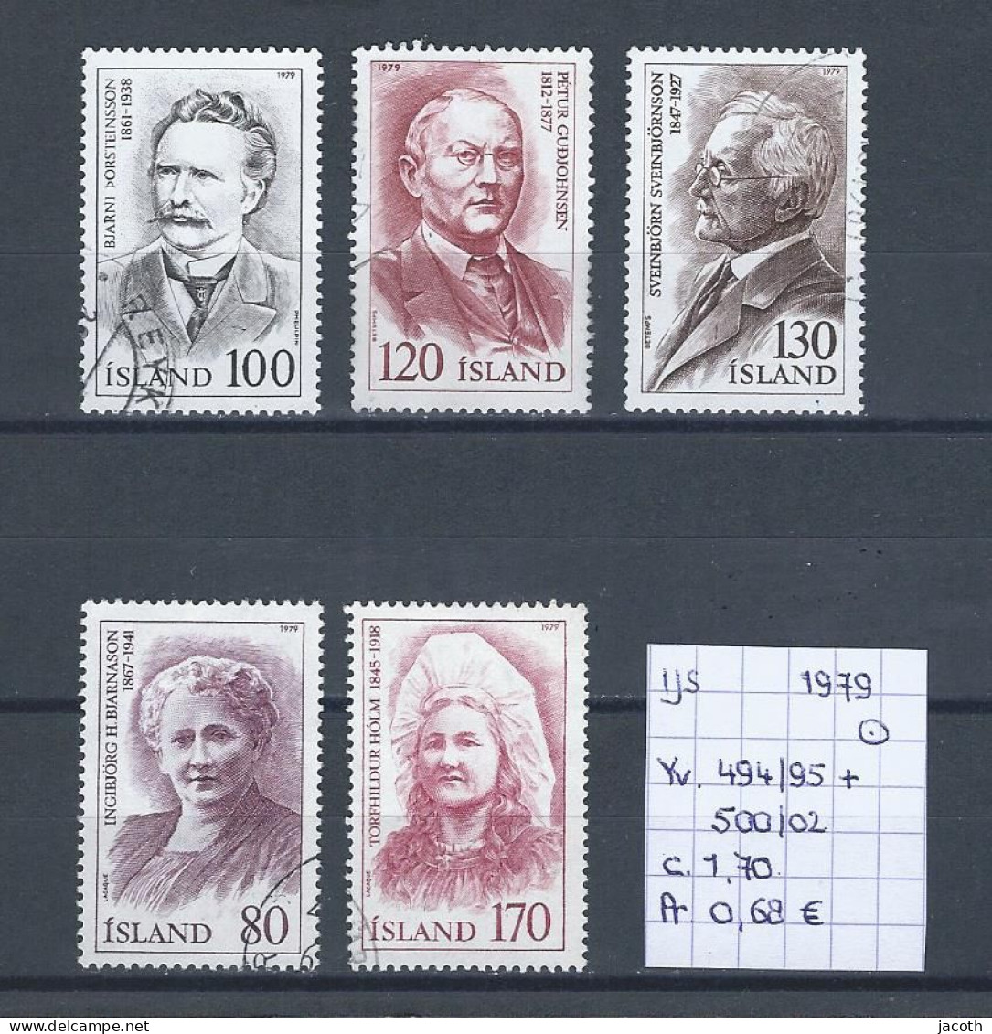 (TJ) IJsland 1979 - YT 494/95 + 500/02 (gest./obl./used) - Oblitérés