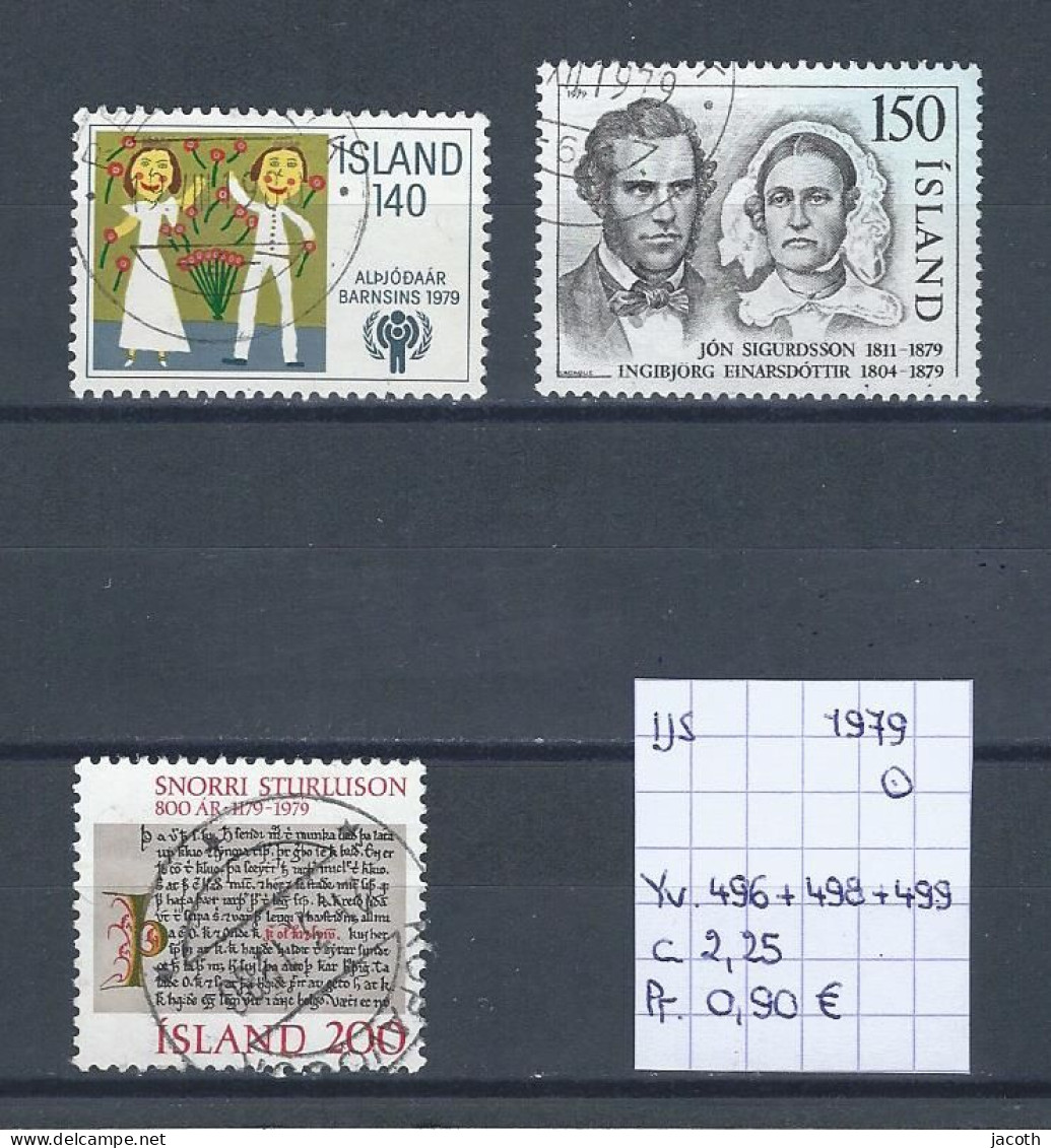 (TJ) IJsland 1979 - YT 496 + 498 + 499 (gest./obl./used) - Usati