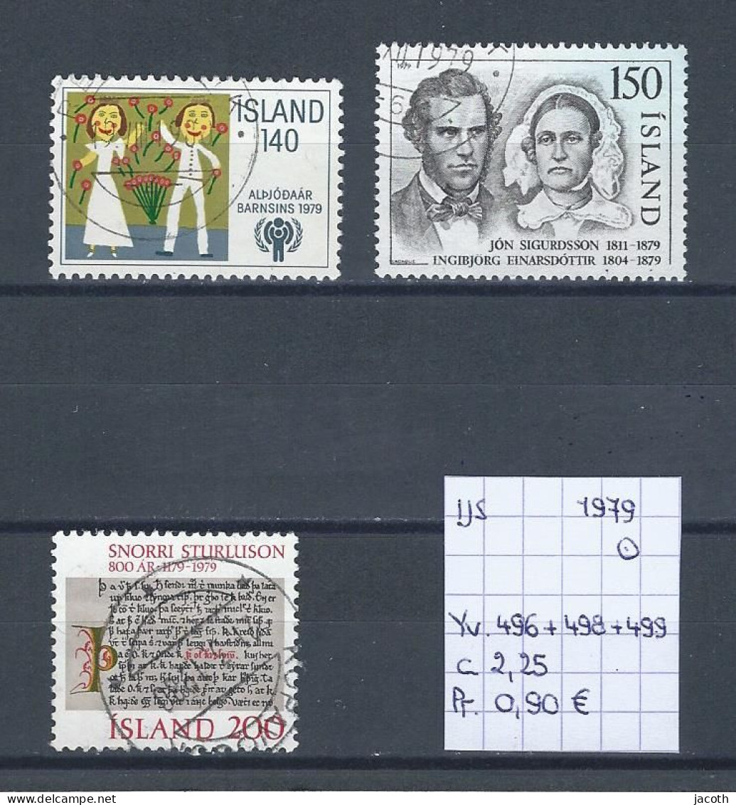 (TJ) IJsland 1979 - YT 496 + 498 + 499 (gest./obl./used) - Used Stamps