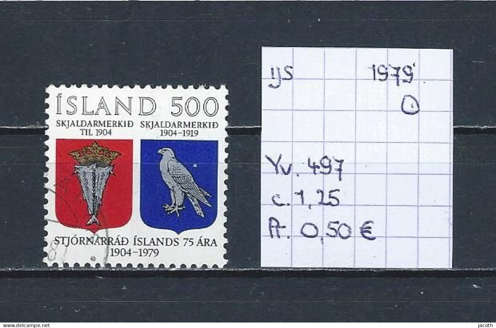(TJ) IJsland 1979 - YT 497 (gest./obl./used) - Usati