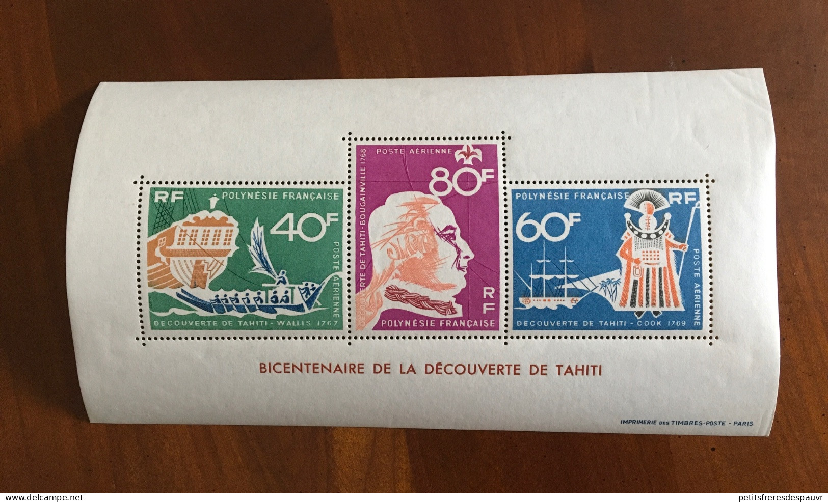 Polynésie Bicentenaire De La Découverte De Tahiti Bloc Feuillet N°1 Neuf Sans Charnière MNH ** - Cote 185E - Blocchi & Foglietti