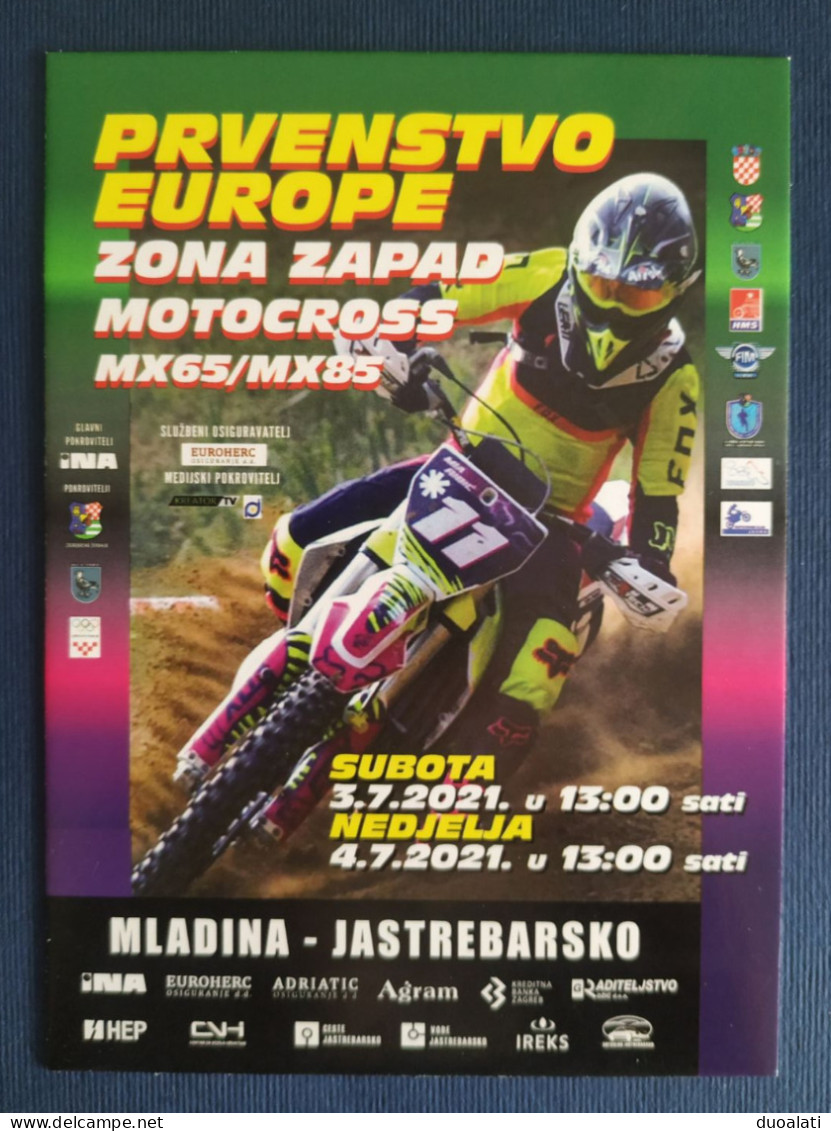 Croatia Hrvatska 2021 Jastrebarsko Motocross MX65 MX85 European Championship Zone West Motorbikes Stationery & Postmark - Motos