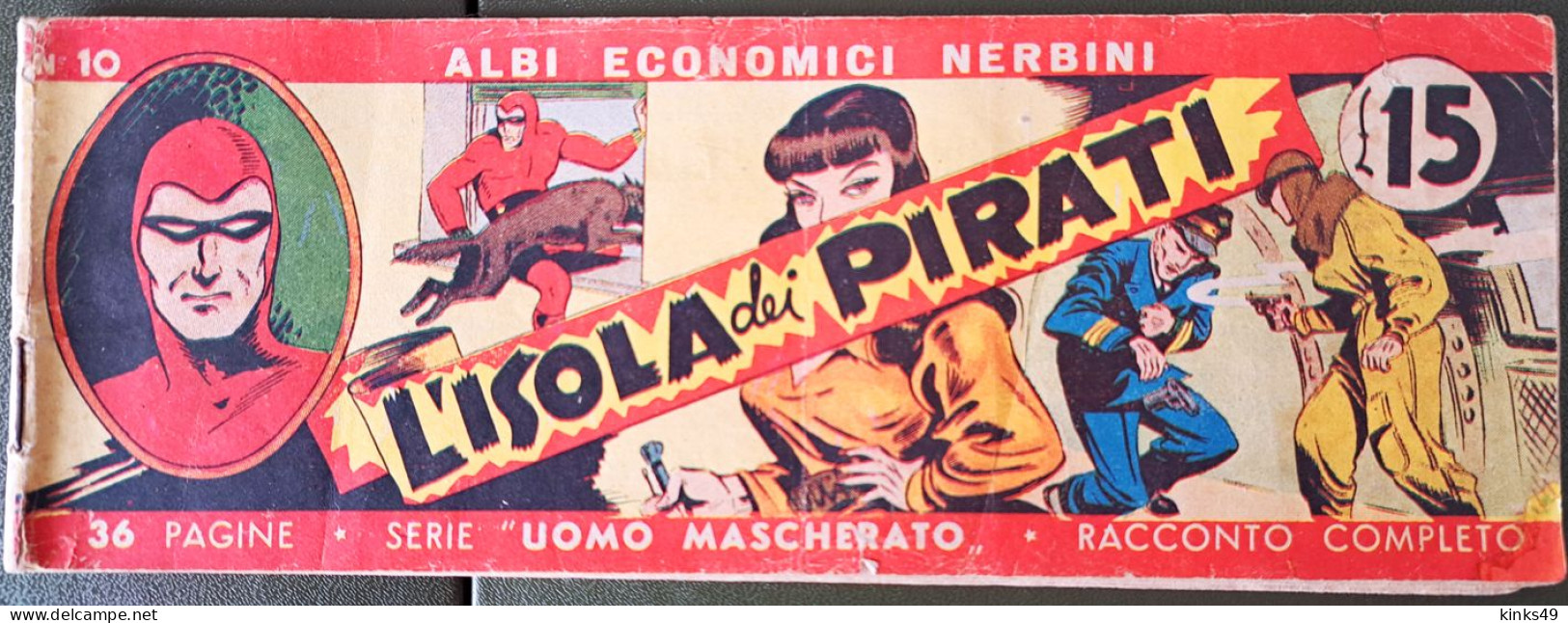 B250> UOMO MASCHERATO "L'Isola Dei Pirati" - Striscia NERBINI Albi Economici Del 1949 ! - Prime Edizioni