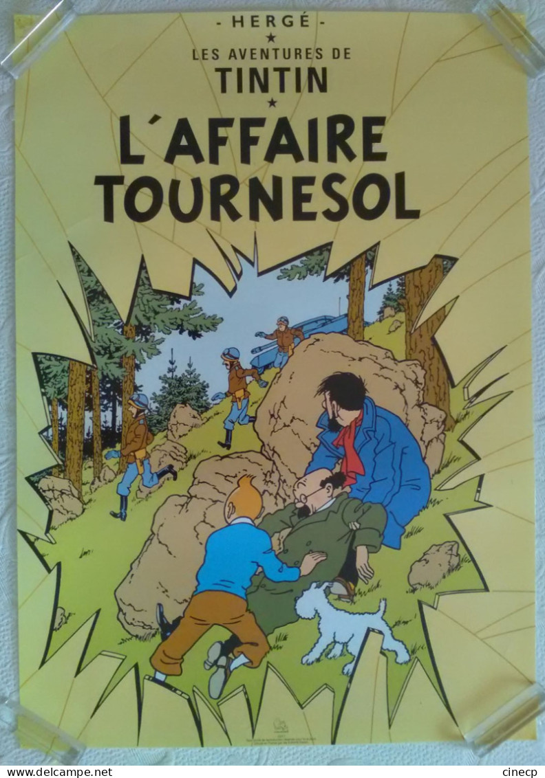 AFFICHE ANCIENNE PLASTIFIEE ALBUM TINTIN L'AFFAIRE TOURNESOL HERGE CAPITAINE HADDOCK - Affiches & Offsets