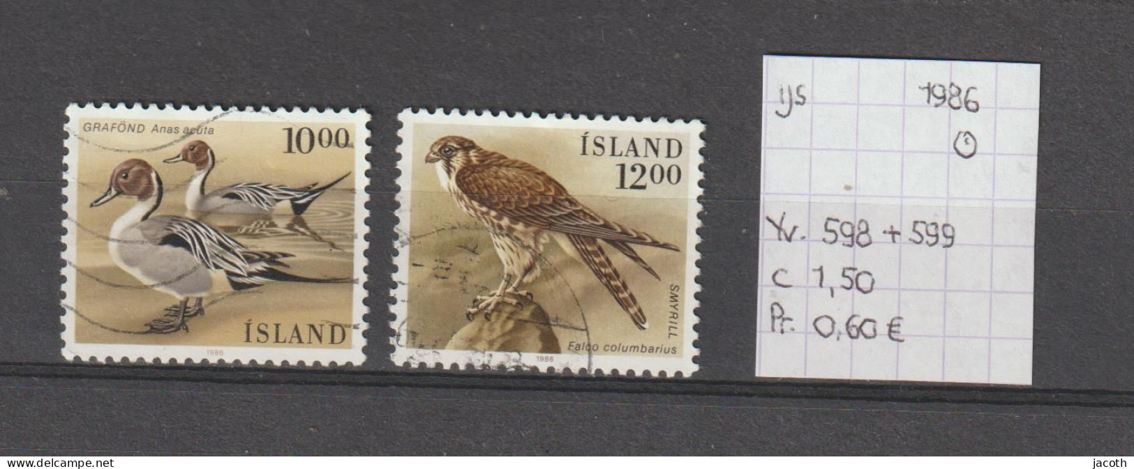 (TJ) IJsland 1986 - YT 598 + 599 (gest./obl./used) - Gebraucht