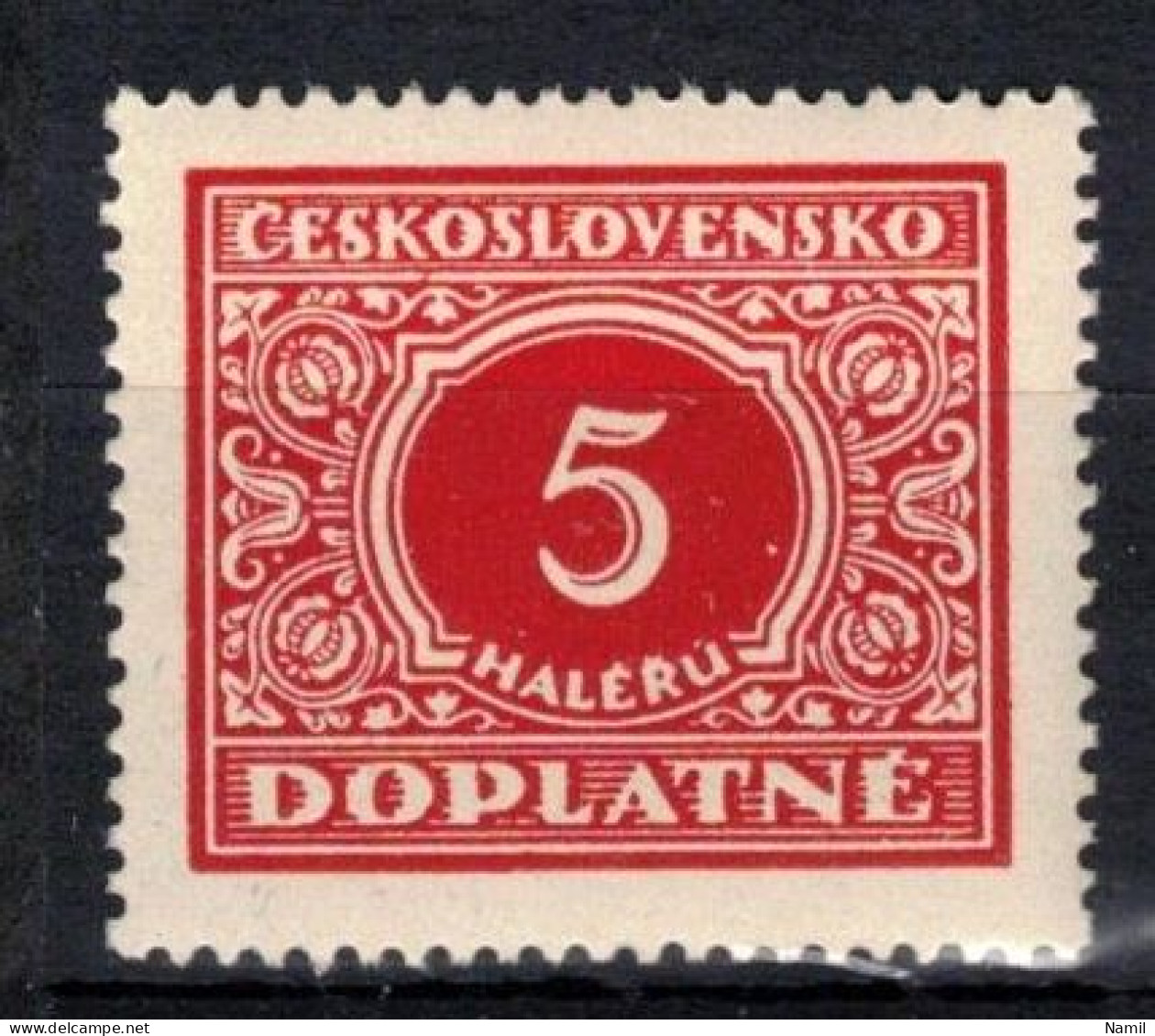 ** Tchécoslovaquie 1928 Mi P 55 (Yv TT 55), (MNH)** Varieté Position 41 - Errors, Freaks & Oddities (EFO)