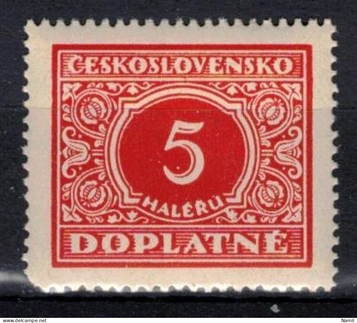 ** Tchécoslovaquie 1928 Mi P 55 (Yv TT 55), (MNH)** Varieté Position 57 - Errors, Freaks & Oddities (EFO)