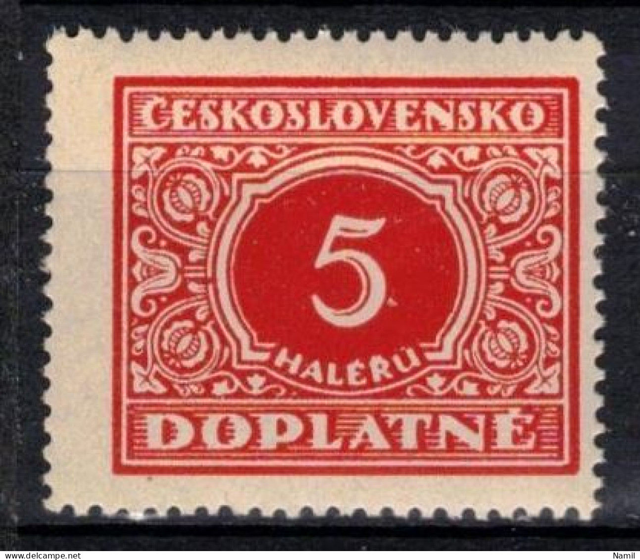 ** Tchécoslovaquie 1928 Mi P 55 (Yv TT 55), (MNH)** Varieté Position 56 - Errors, Freaks & Oddities (EFO)