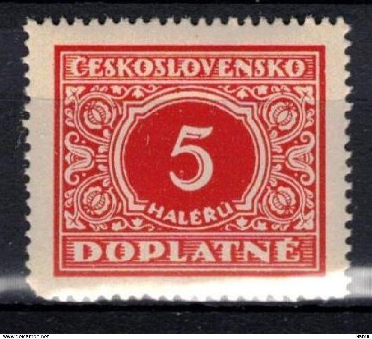 ** Tchécoslovaquie 1928 Mi P 55 (Yv TT 55), (MNH)** Varieté Position 58 - Abarten Und Kuriositäten