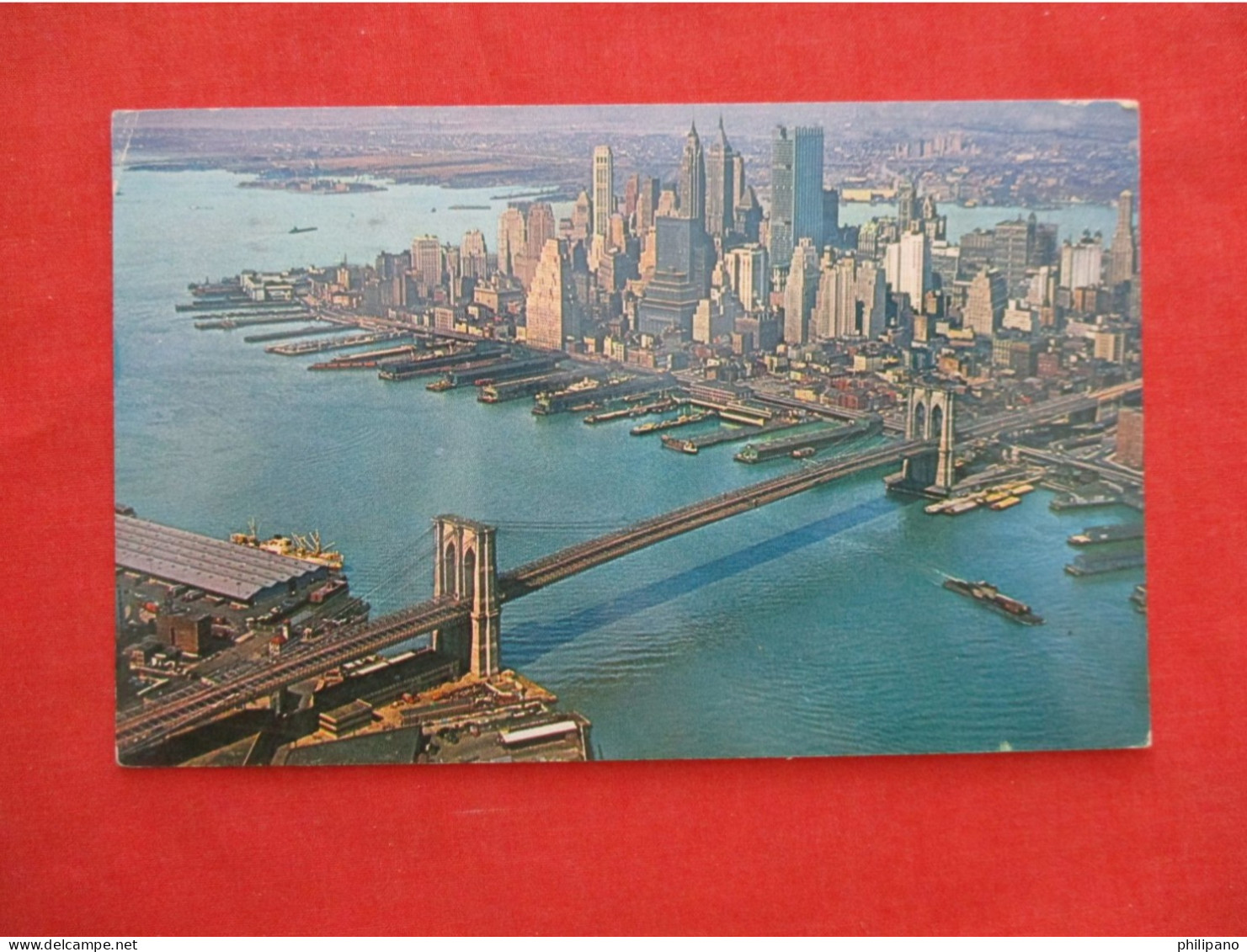 Aerial Panoramic Brooklyn Bridge.  New York >    Ref 6262 - Brooklyn