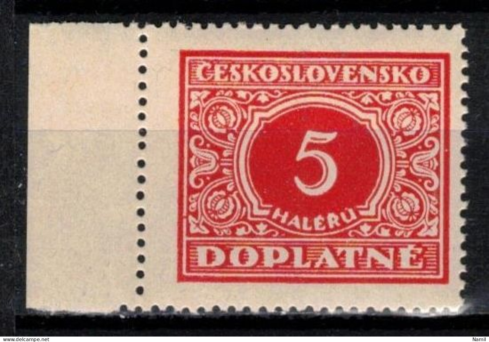 ** Tchécoslovaquie 1928 Mi P 55 (Yv TT 55), (MNH)** Varieté Position 61 - Abarten Und Kuriositäten