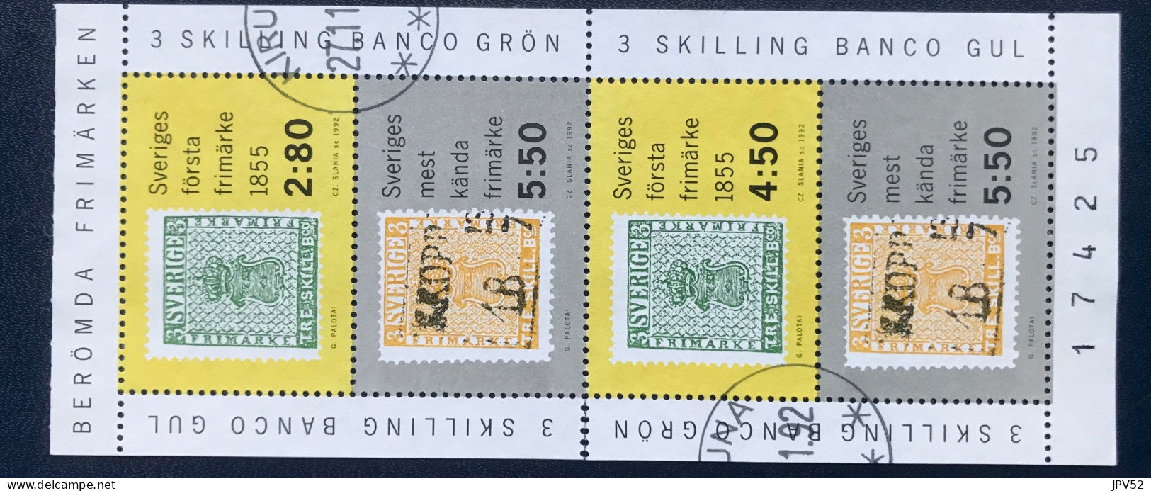 Sverige - Sweden - Zweden - VEL1/36 - 1992 - (°)used - Michel 197 - Beroemde Postzegels - Blokken & Velletjes