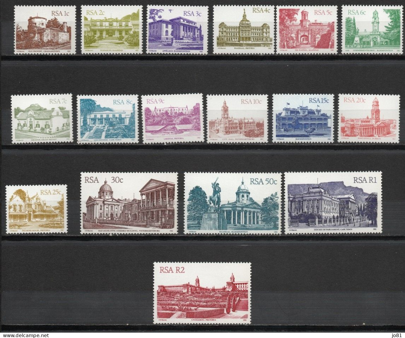 Afrique Du Sud YT 506-522 Neuf Sans Charnière - XX - MNH Architecture - Ungebraucht