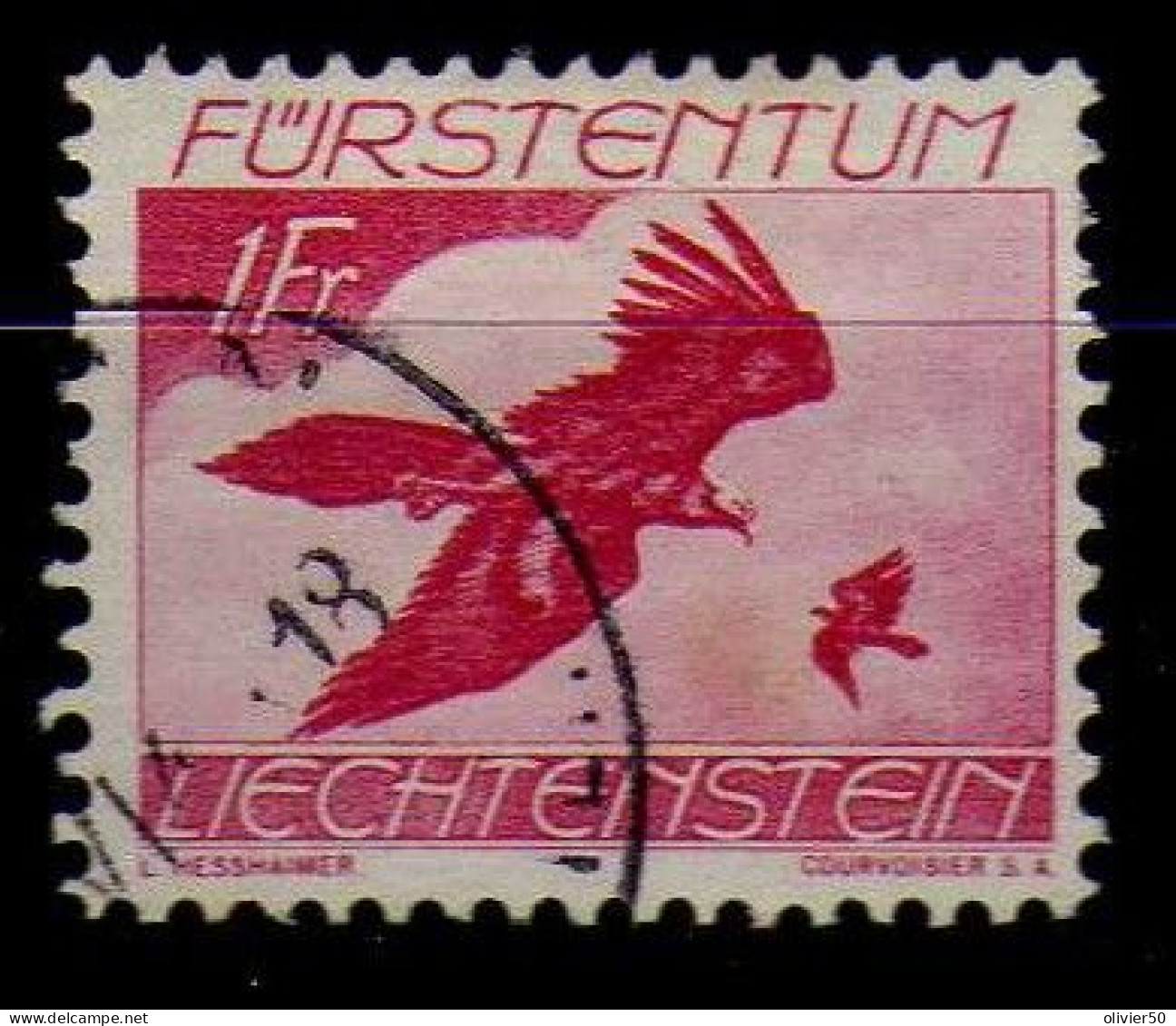 Liechtenstein - 1939 -  P A  -  1 F. . Aigle - Oblit - Air Post