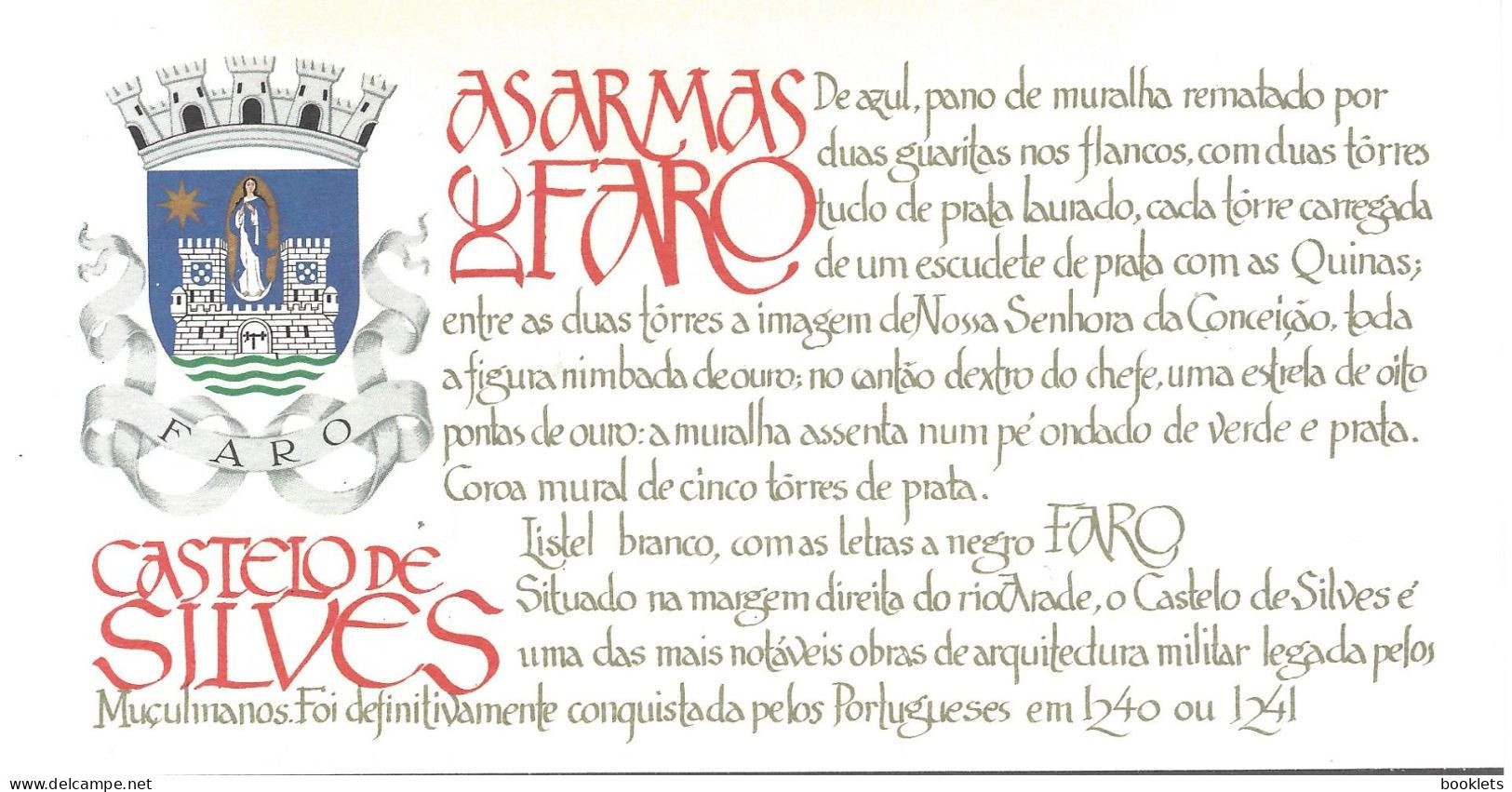 PORTUGAL, 1986, Booklet 12, Faro - Castle Of Silves - Carnets