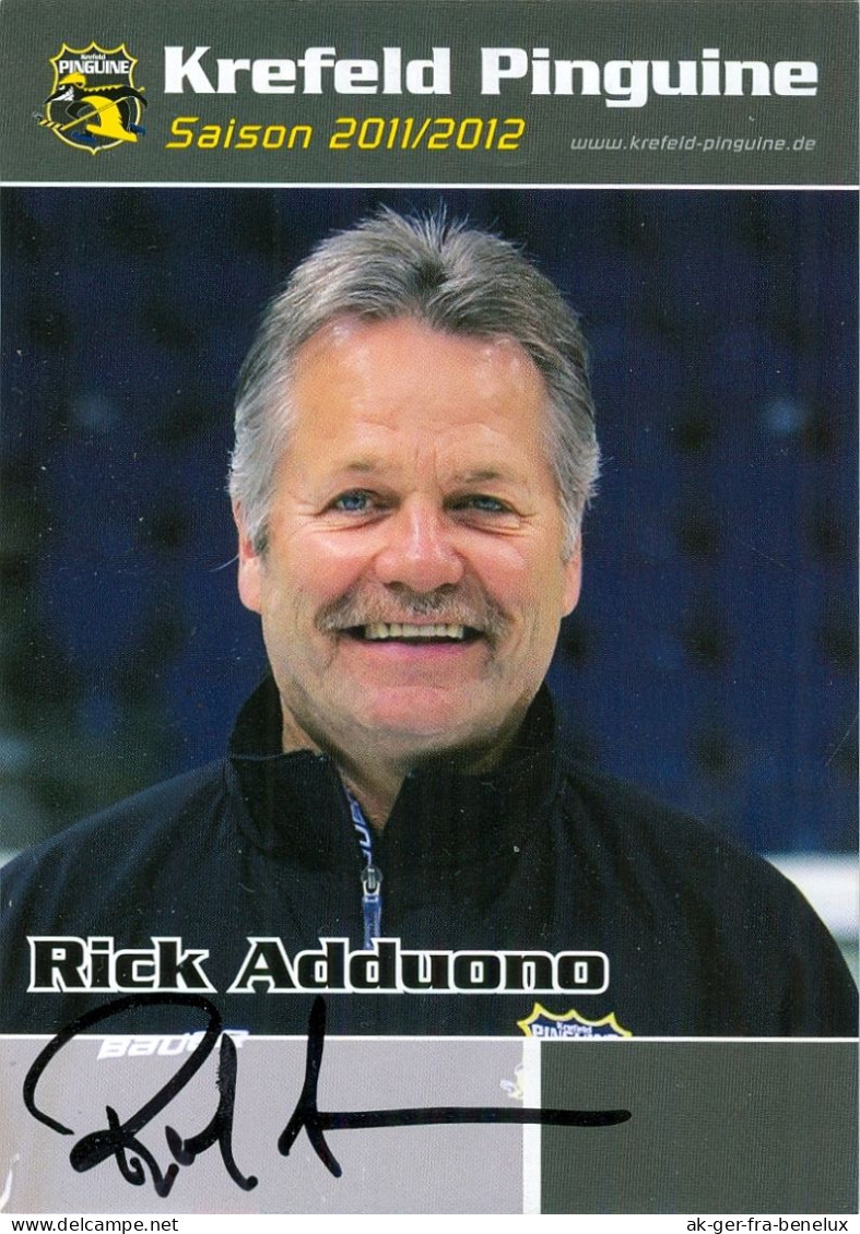 Autogramm Eishockey AK Rick Adduono Krefeld Pinguine 11-12 KEV Iserlohn Roosters Klagenfurter AC KAC Iserlohn Roosters - Sports D'hiver
