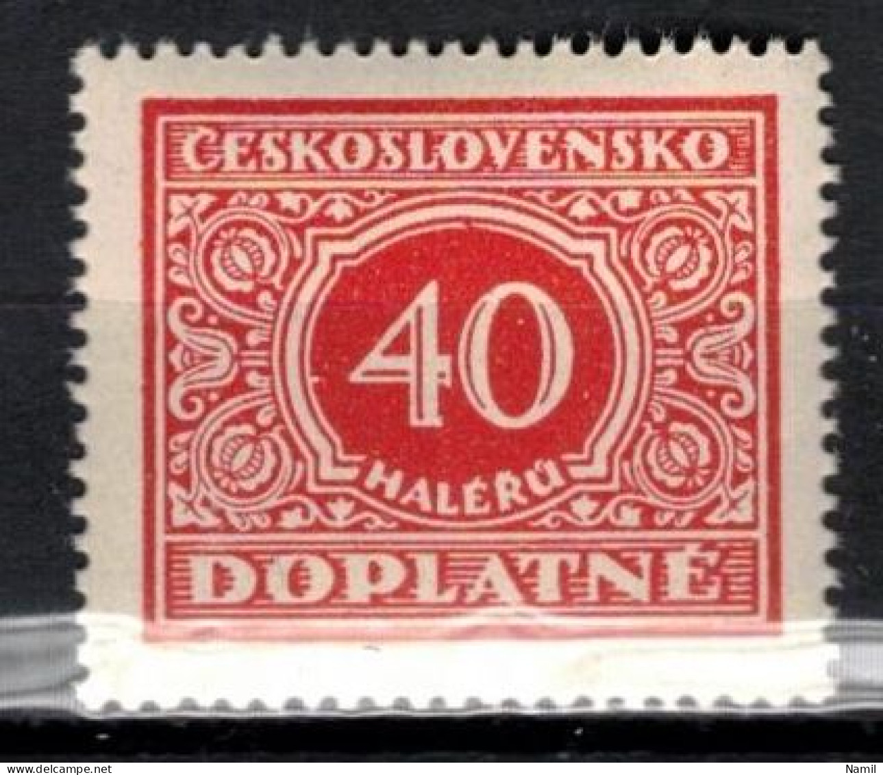 ** Tchécoslovaquie 1928 Mi P 59 (Yv TT 55), (MNH)** Varieté Position 13 - Errors, Freaks & Oddities (EFO)