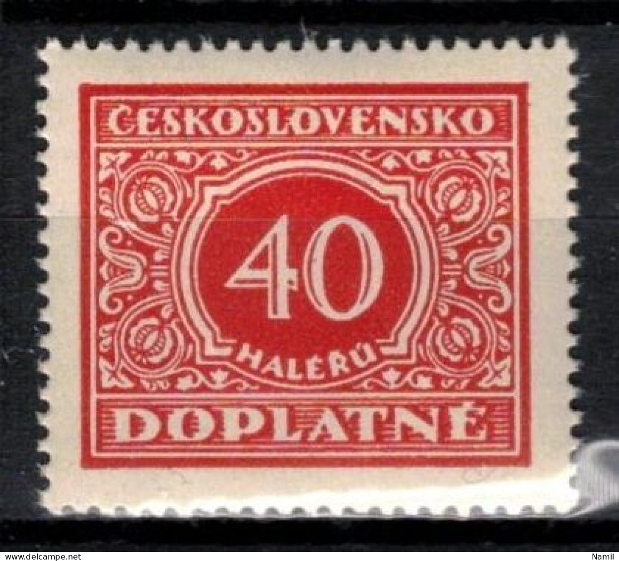 ** Tchécoslovaquie 1928 Mi P 59 (Yv TT 55), (MNH)** Varieté Position 37 - Errors, Freaks & Oddities (EFO)