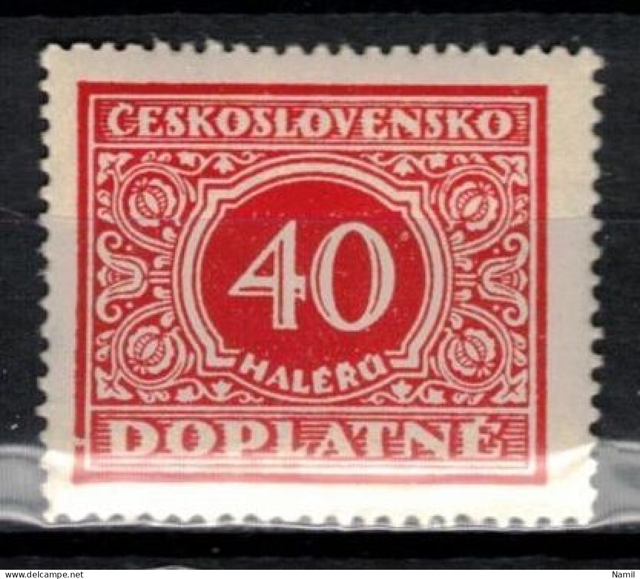 ** Tchécoslovaquie 1928 Mi P 59 (Yv TT 55), (MNH)** Varieté Position 51 - Errors, Freaks & Oddities (EFO)