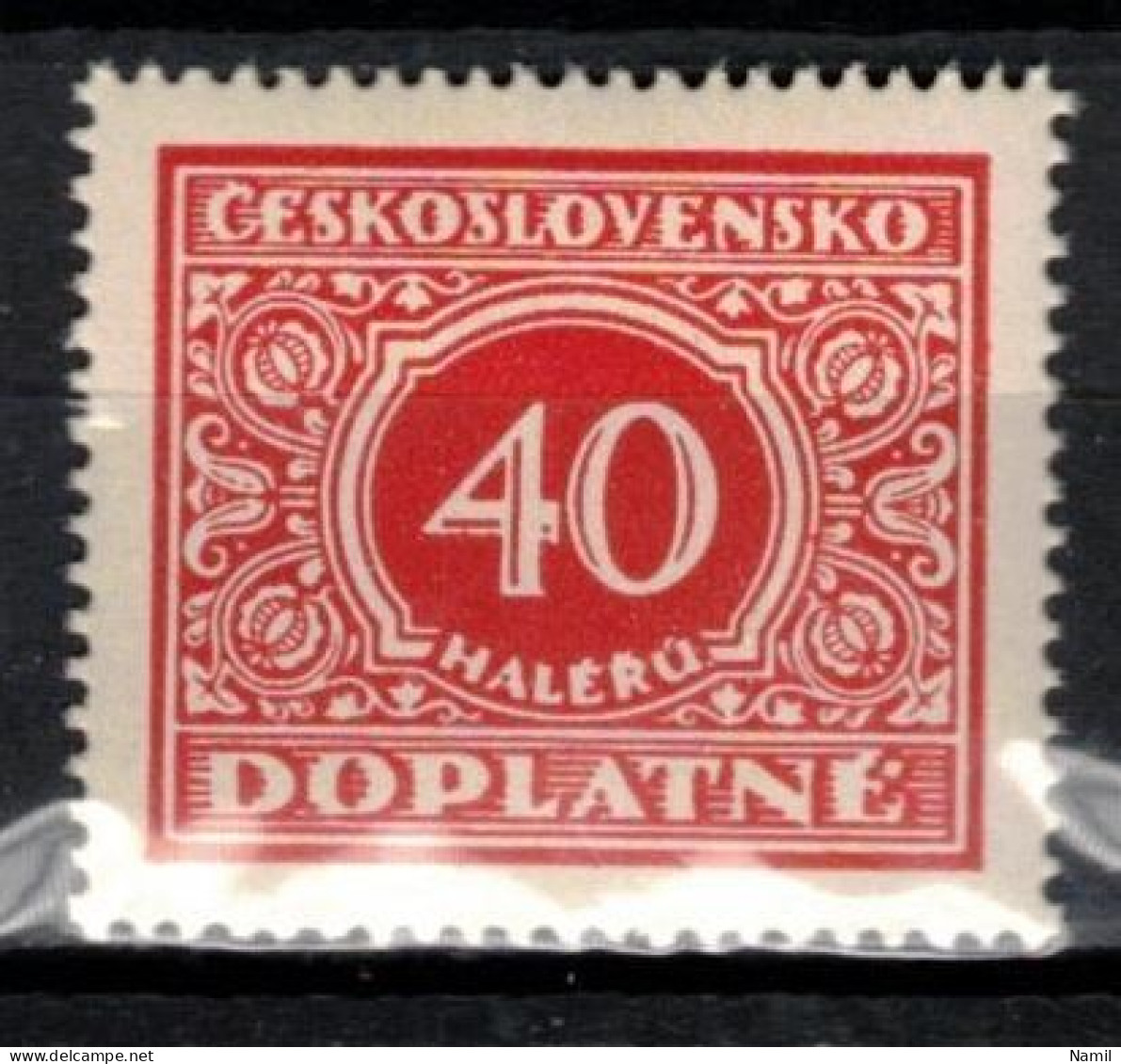 ** Tchécoslovaquie 1928 Mi P 59 (Yv TT 55), (MNH)** Varieté Position 67 - Errors, Freaks & Oddities (EFO)