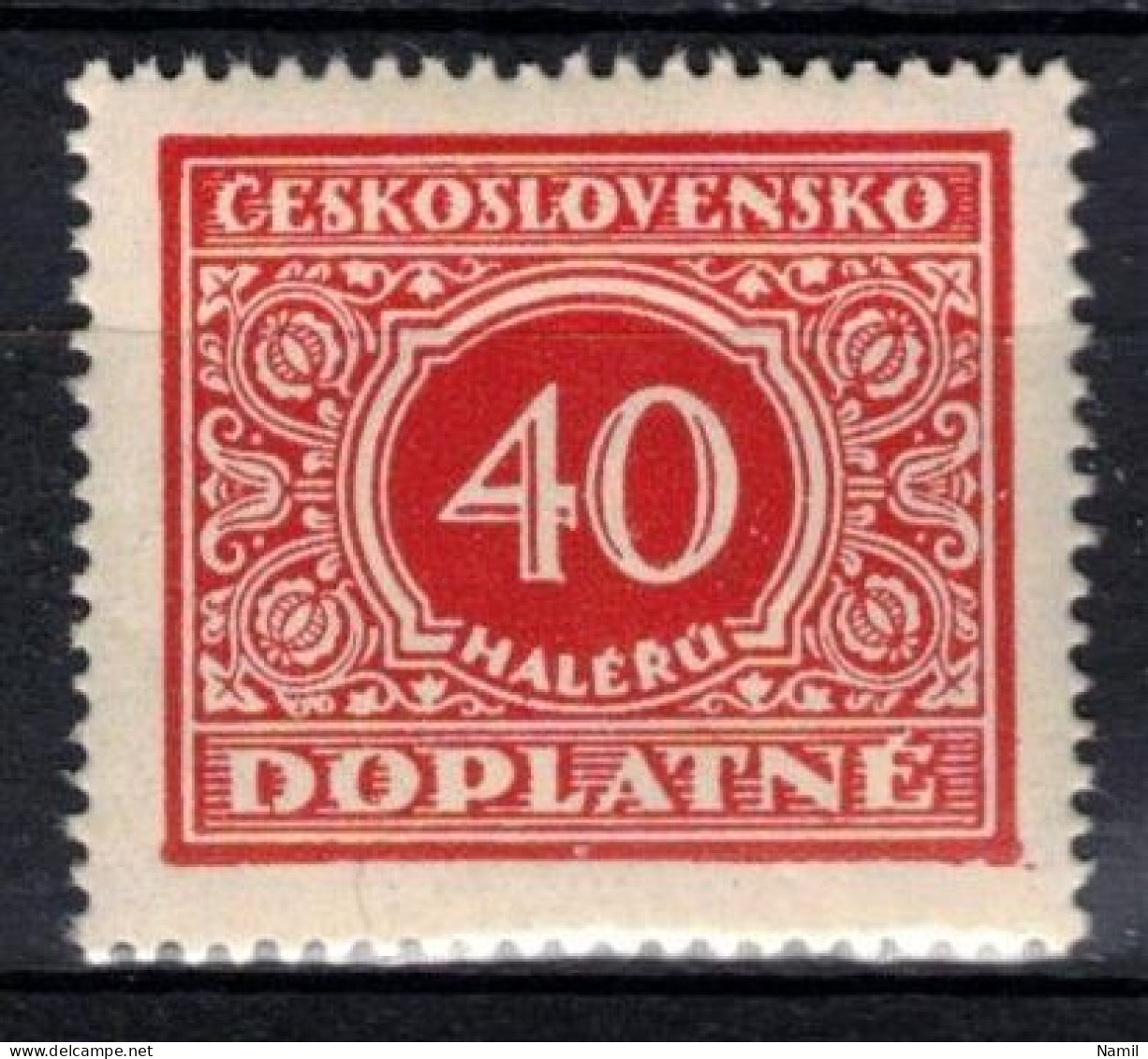 ** Tchécoslovaquie 1928 Mi P 59 (Yv TT 55), (MNH)** Varieté Position 92 - Errors, Freaks & Oddities (EFO)
