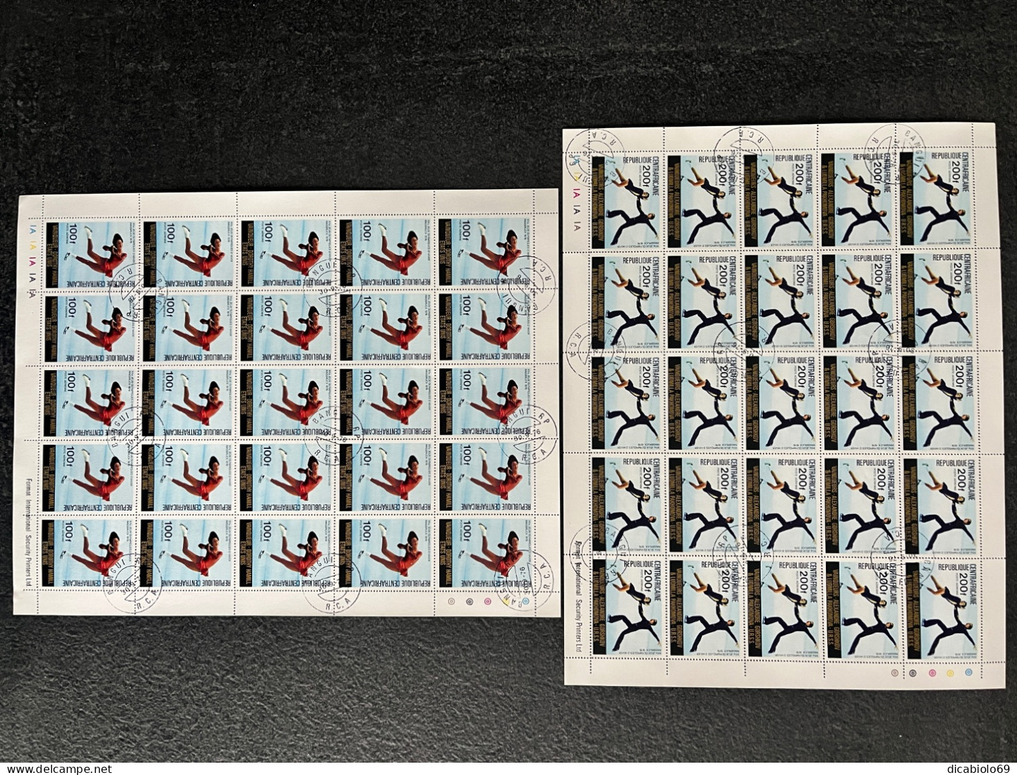 République Centrafricaine 1976 - N°262/263 + PA N°150/151 - Lot De 4 Feuilles Complètes (o) - Luxe - JO Innsbruck 1976 - Winter 1976: Innsbruck